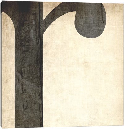 R-Bleached Linen Canvas Art Print - Letter R