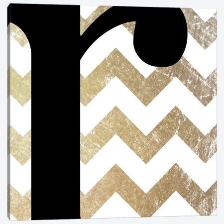 R-Bold Gold Chevron Canvas Print #TOA380} by 5by5collective Canvas Print