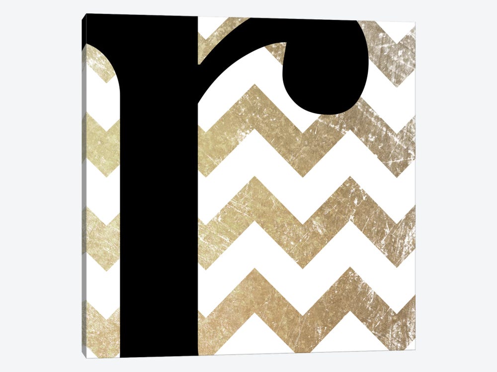 R-Bold Gold Chevron by 5by5collective 1-piece Art Print