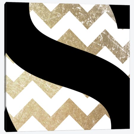 S-Bold Gold Chevron Canvas Print #TOA386} by 5by5collective Canvas Art