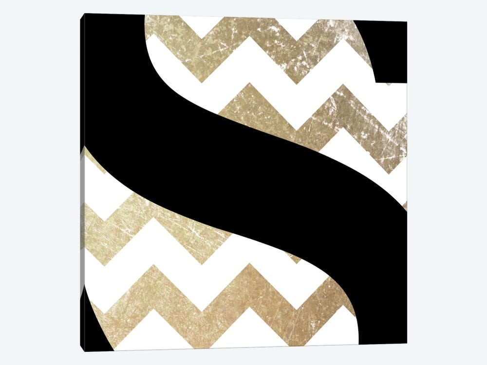 S-Bold Gold Chevron by 5by5collective 1-piece Art Print