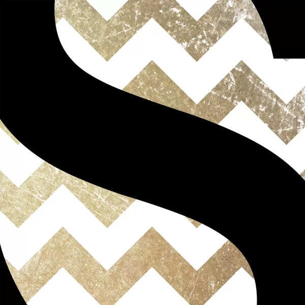 The Letter S: S-Bold Gold Chevron by 5by5collective