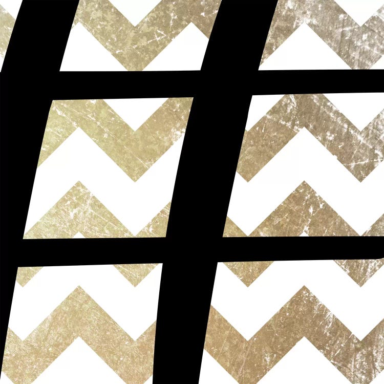 Sharp-Bold Gold Chevron by 5by5collective wall art