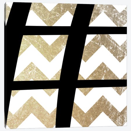 Sharp-Bold Gold Chevron Canvas Print #TOA392} by 5by5collective Canvas Art