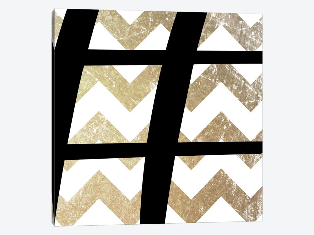 Sharp-Bold Gold Chevron by 5by5collective 1-piece Canvas Art