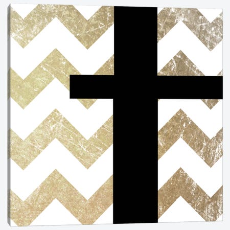 T-Bold Gold Chevron Canvas Print #TOA398} by 5by5collective Canvas Wall Art