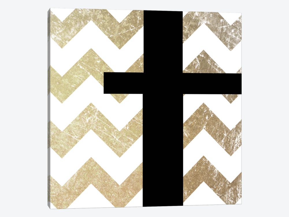 T-Bold Gold Chevron by 5by5collective 1-piece Canvas Wall Art