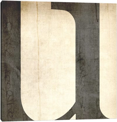 U-Bleached Linen Canvas Art Print - Letter U