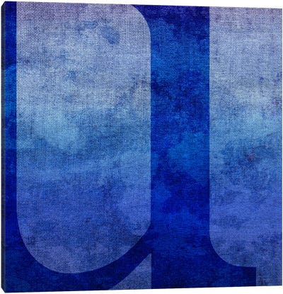 U-Blue To Purple Stain Canvas Art Print - Letter U