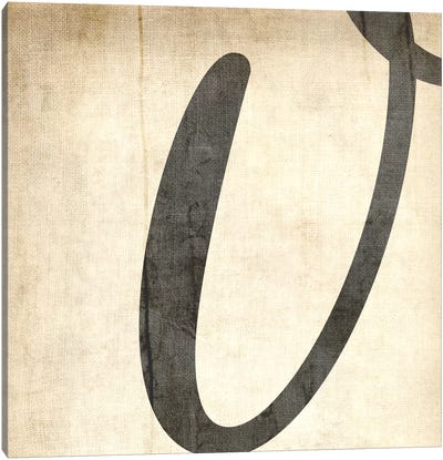 V-Bleached Linen Canvas Art Print - Alphabet Art