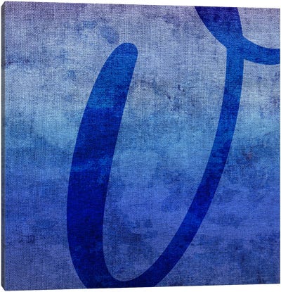 V-Blue To Purple Stain Canvas Art Print - Letter V