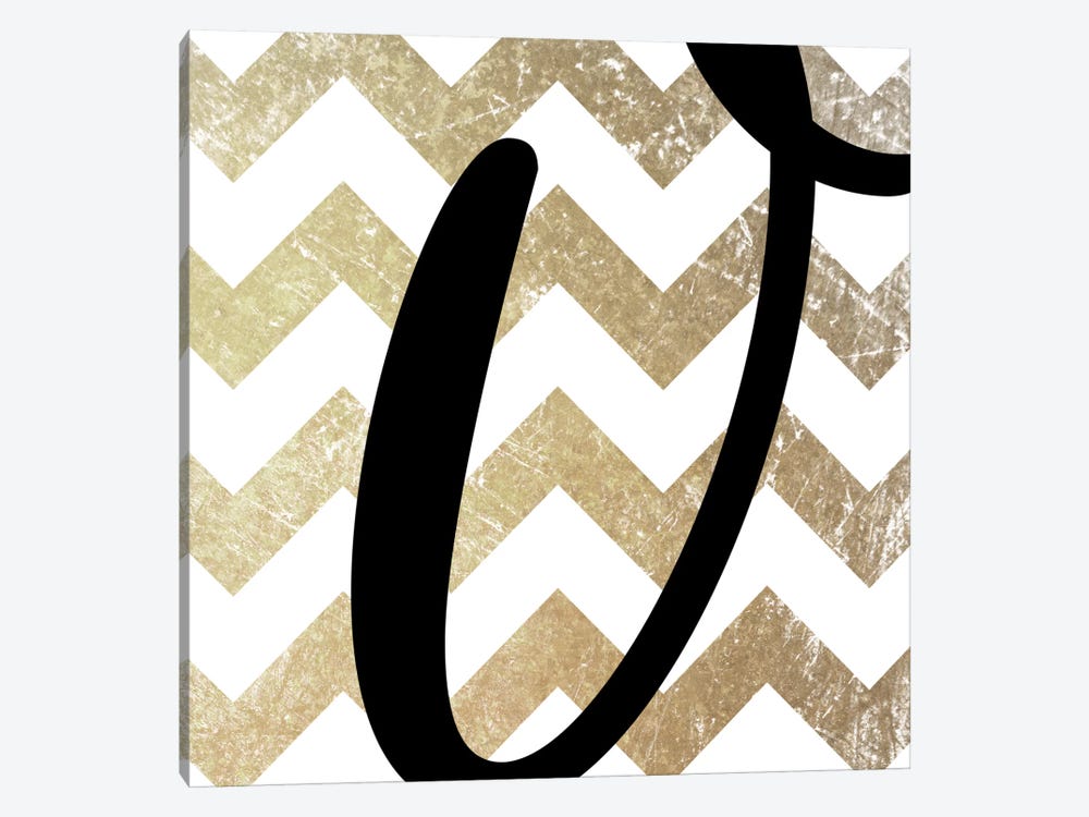 V-Bold Gold Chevron by 5by5collective 1-piece Canvas Print