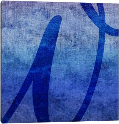 W-Blue To Purple Stain Canvas Art Print - Alphabet Art