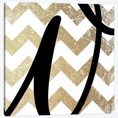 W-Bold Gold Chevron Canvas Print #TOA416} by 5by5collective Canvas Wall Art