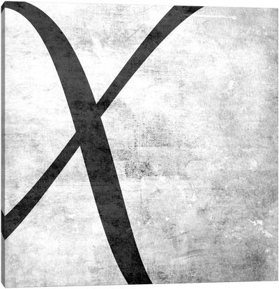 X-B&W Scuff Canvas Art Print - Letter X