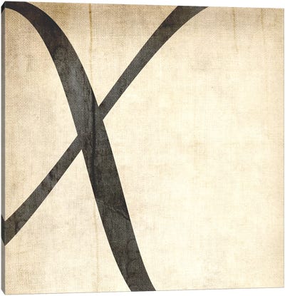 X-Bleached Linen Canvas Art Print - Letter X