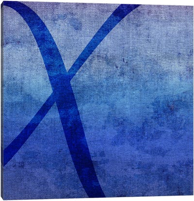 X-Blue To Purple Stain Canvas Art Print - Letter X