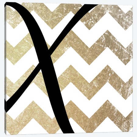 X-Bold Gold Chevron Canvas Print #TOA422} by 5by5collective Canvas Artwork
