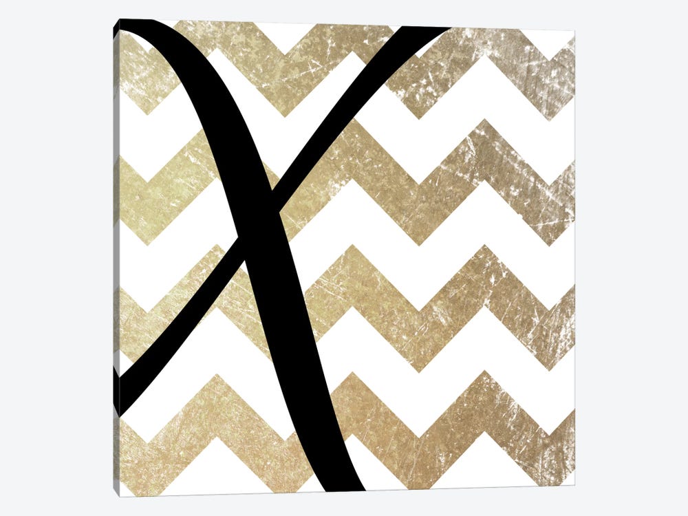 X-Bold Gold Chevron by 5by5collective 1-piece Canvas Art