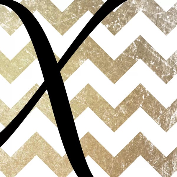 The Letter X: X-Bold Gold Chevron by 5by5collective