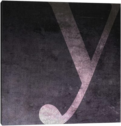 Y-B&W Neg Canvas Art Print - Letter Y