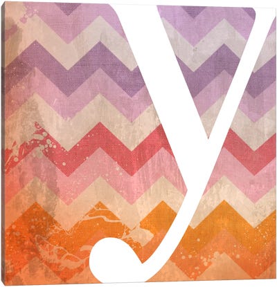 Y-Blah Stained Canvas Art Print - Letter Y