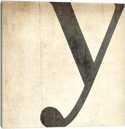 Y-Bleached Linen Canvas Art Print - Alphabet Art