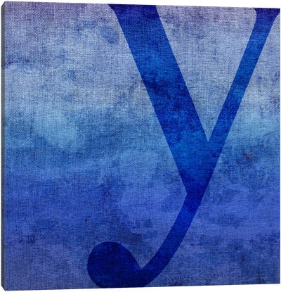 Y-Blue To Purple Stain Canvas Art Print - Letter Y