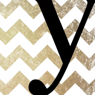 Y-Bold Gold Chevron by 5by5collective metal wall art