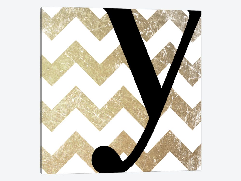 Y-Bold Gold Chevron by 5by5collective 1-piece Canvas Artwork