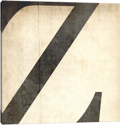 Z-Bleached Linen Canvas Art Print - Letter Z