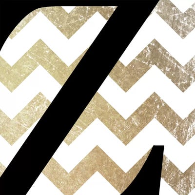 Z-Bold Gold Chevron by 5by5collective framed canvas print