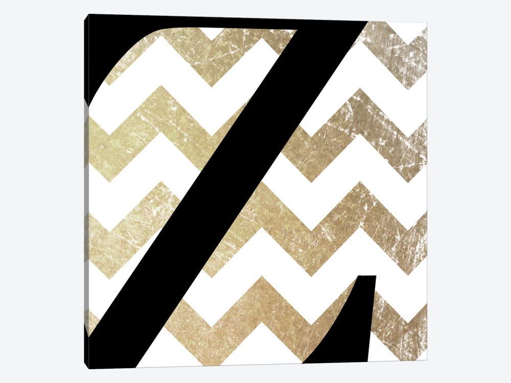 Z-Bold Gold Chevron by 5by5collective 1-piece Art Print