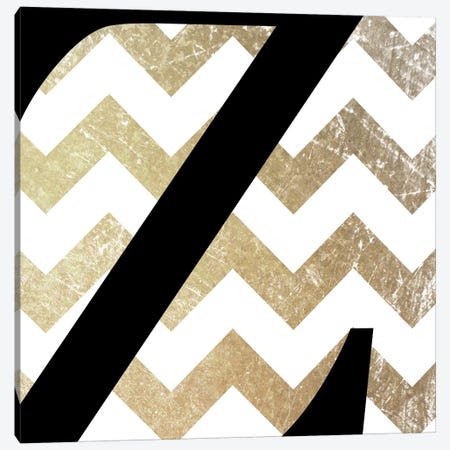 Z-Bold Gold Chevron Canvas Print #TOA434} by 5by5collective Canvas Art