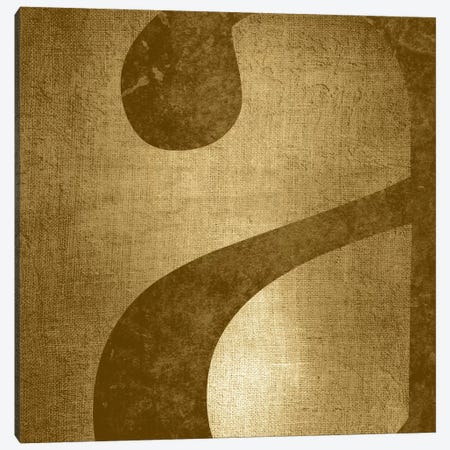 Gold Shimmer Lower Case "A" Canvas Print #TOA435} by 5by5collective Canvas Artwork