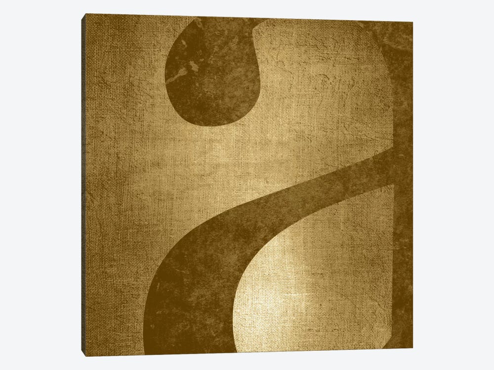 Gold Shimmer Lower Case "A" by 5by5collective 1-piece Canvas Artwork