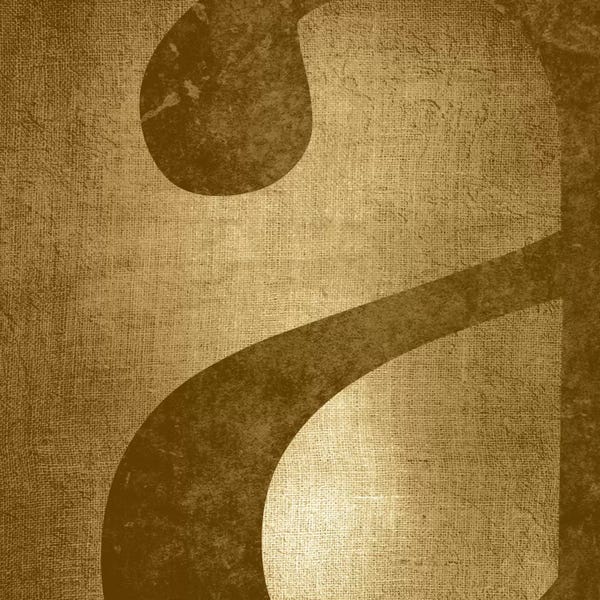 The Letter A: Gold Shimmer Lower Case "A" by 5by5collective