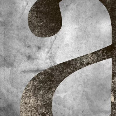 Silver Fade Lower Case "A" by 5by5collective canvas print