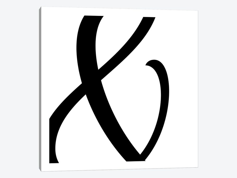 Ampersand in Black with White Background by 5by5collective 1-piece Canvas Artwork