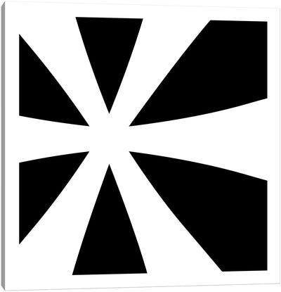 Asterisk in White with Black Background Canvas Art Print