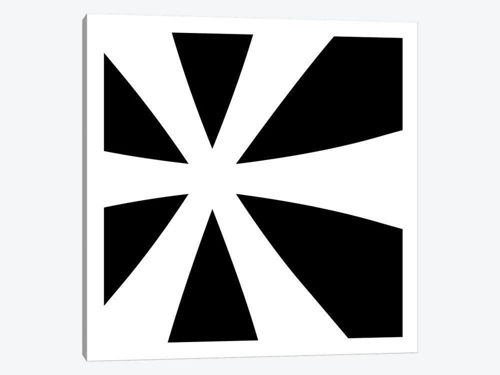 Asterisk in White with Black Background by 5by5collective 1-piece Art Print