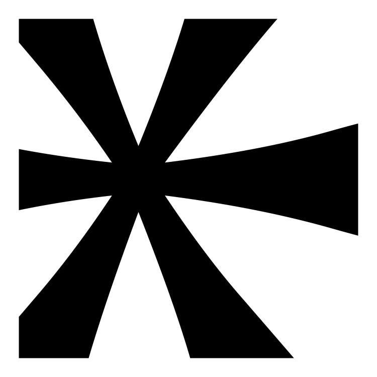 Asterisk in Black with White Background