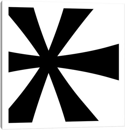 Asterisk in Black with White Background Canvas Art Print - Punctuation Art