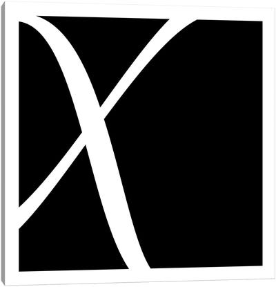 X Canvas Art Print - Black & White Decorative Art