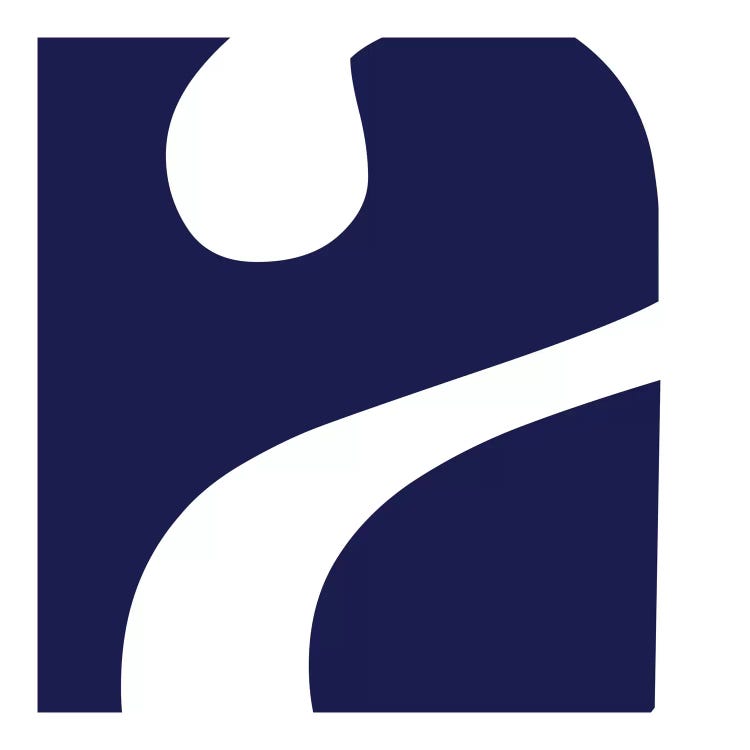 Lower Case "A" in White with Navy Background