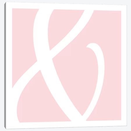 Ampersand in White with Pink Background Canvas Print #TOA83} by 5by5collective Canvas Artwork