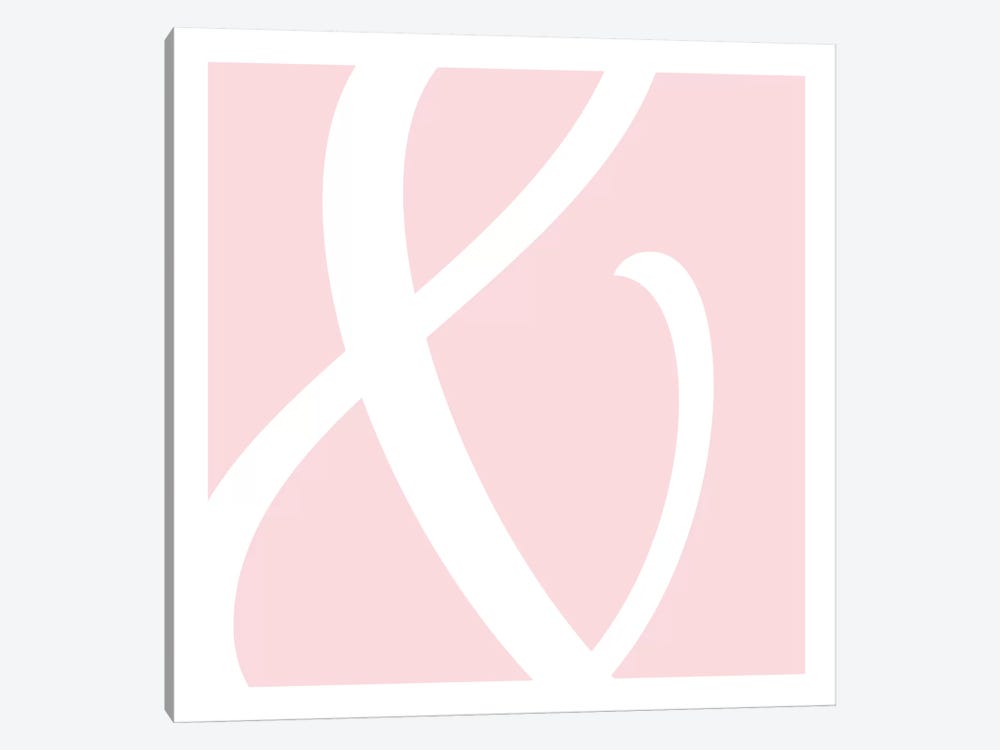 Ampersand in White with Pink Background by 5by5collective 1-piece Art Print
