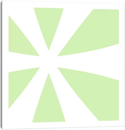 Asterisk in White with Lime Green Background Canvas Art Print