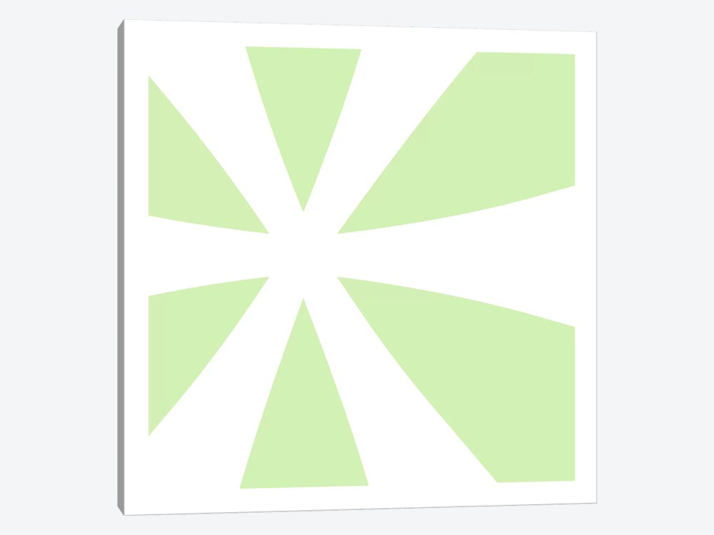 Asterisk in White with Lime Green Background by 5by5collective 1-piece Canvas Art Print