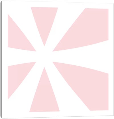 Asterisk in White with Pink Background Canvas Art Print